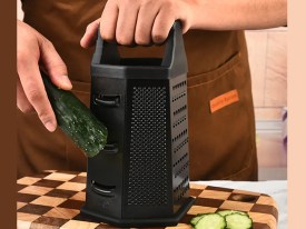 Rallador negro 6 caras mango goma 